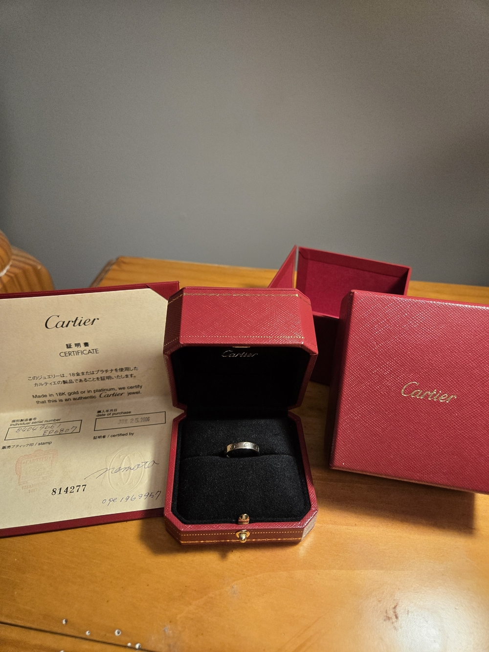 Authentic Cartier Love Wedding Band Ring in White Gold, Small Model - Picture 5 of 14